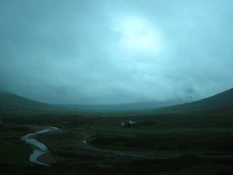 At the bottom of the U