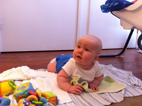 Linden at the store.