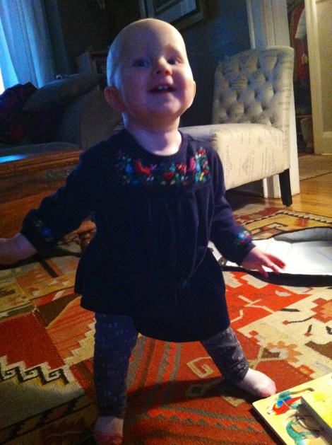 First triumphant steps.