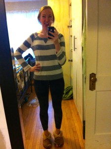 If I am not careful, I will look like this every day. Messy room included.